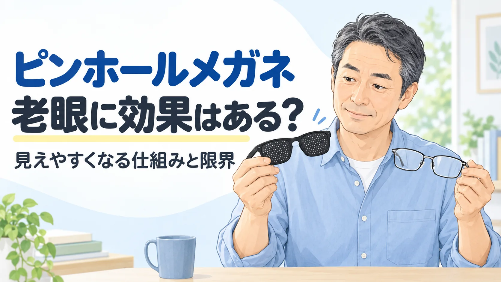 ピンホールメガネ。老眼に効果はある？。見えやすくなる仕組みと限界