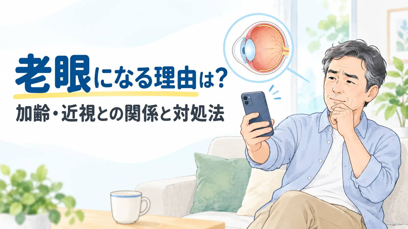 老眼になる理由は？。加齢・近視との関係と対処法